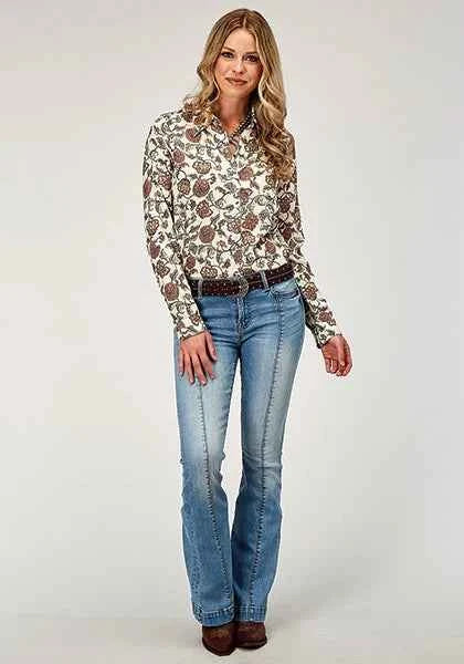 Roper 1977 Vintage Floral (Cream) - Women's Western Shirt