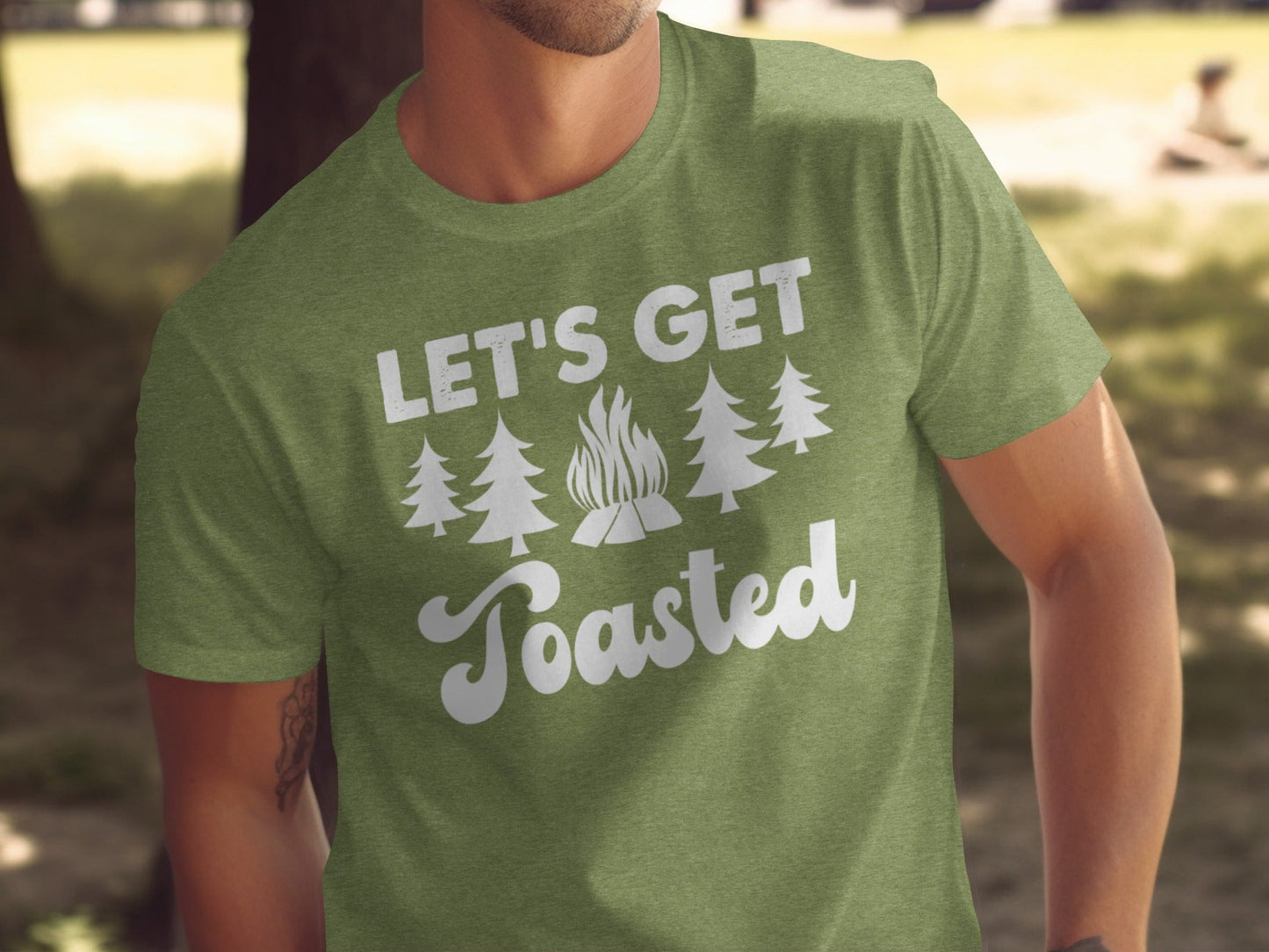 Lets Get Toasted Outdoors Bonfire Forest Fun T-Shirt