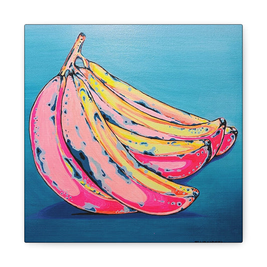 Neon Banana Canvas Art Print, Home Decor, Original Artist Design