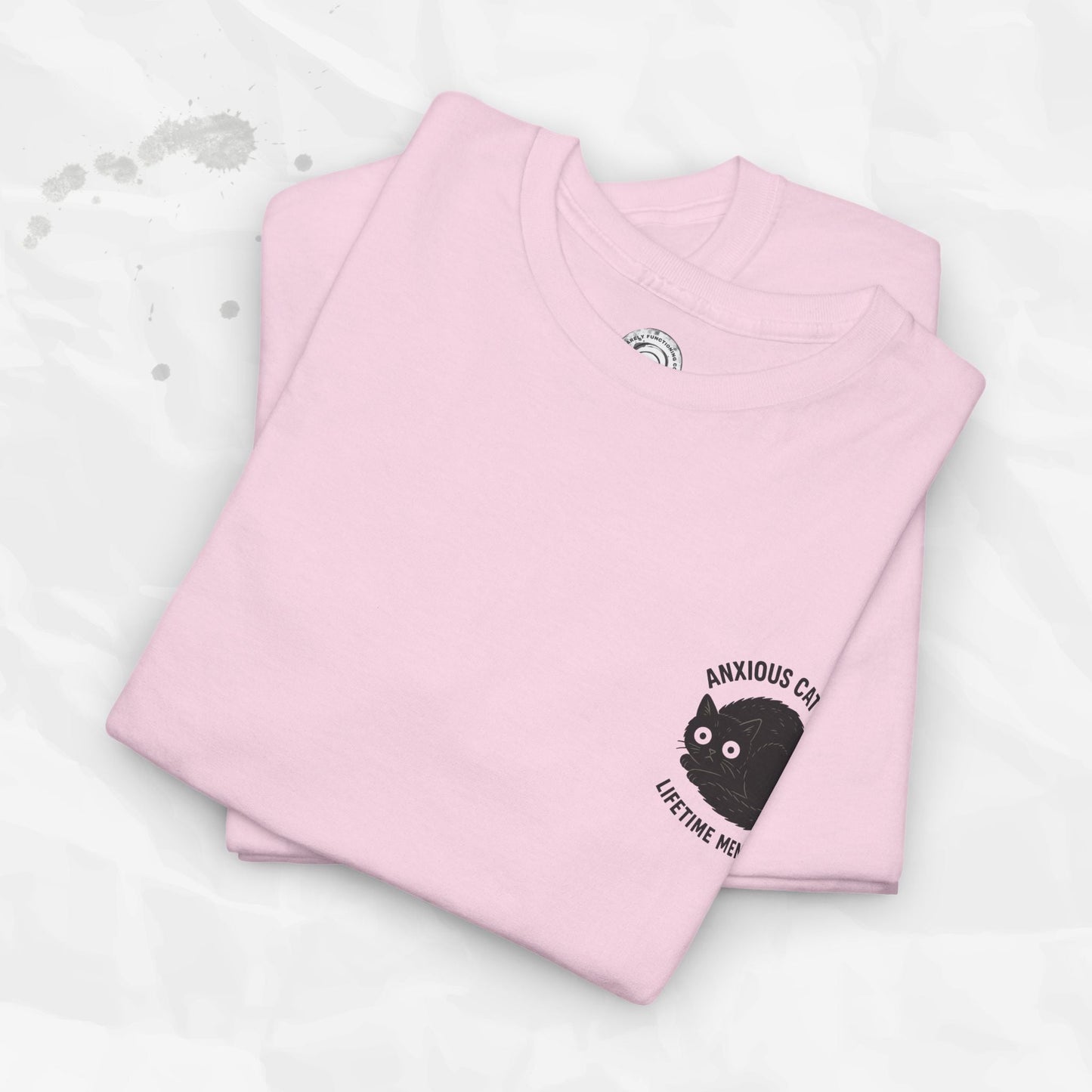 Anxious Cat Club – T-Shirt (Pocket Print)