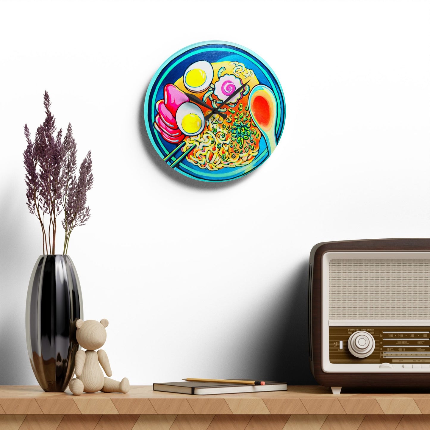 Neon Ramen Wall Clock