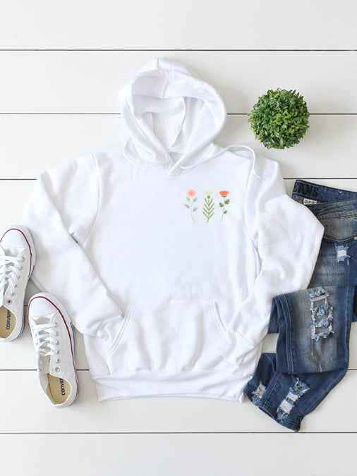 Pocket Flower Hoodie-1453