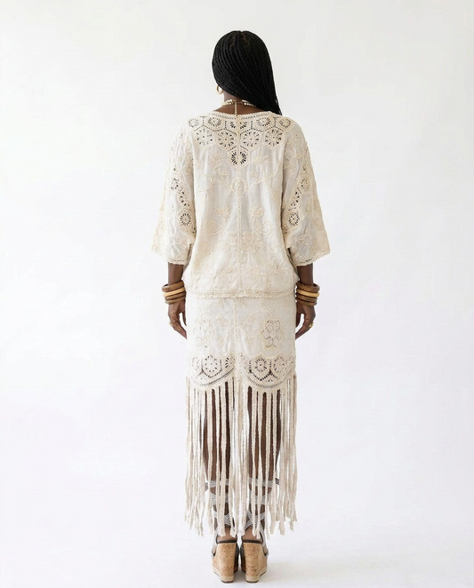 Free Spirit Fringe Crochet Two Piece Set