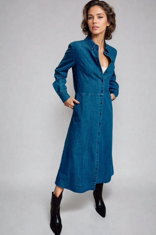 The Sunday Stroll Denim Shirt Dress