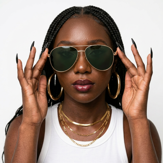 Fearless Gold Oversized Sunglasses