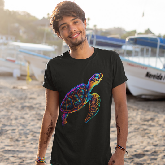 Colorful Turtle T-Shirt - Unisex Ocean Graphic Tee - Eco-Friendly Summer Apparel