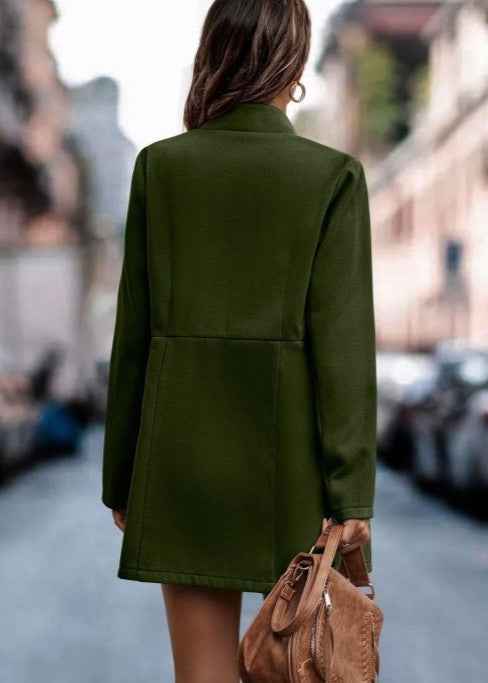 Women's Stand Collar Wool Blend Coat