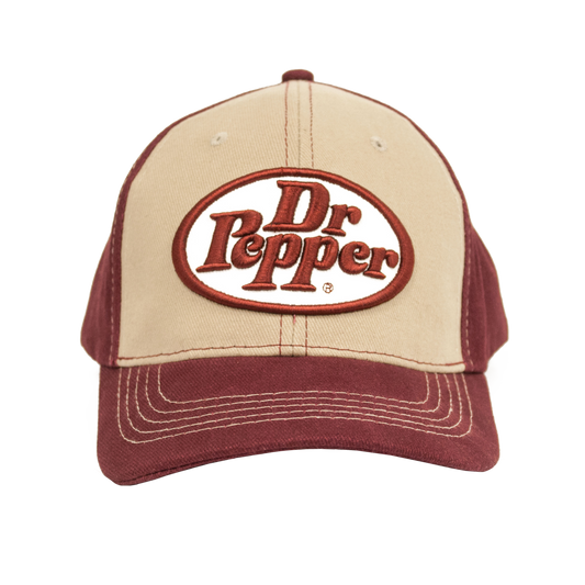 Dr Pepper Oval Logo Hat - Tan and Red