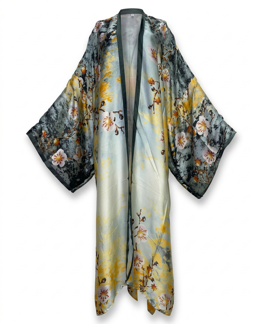 Limitless Printed Silk Feeling Kimono