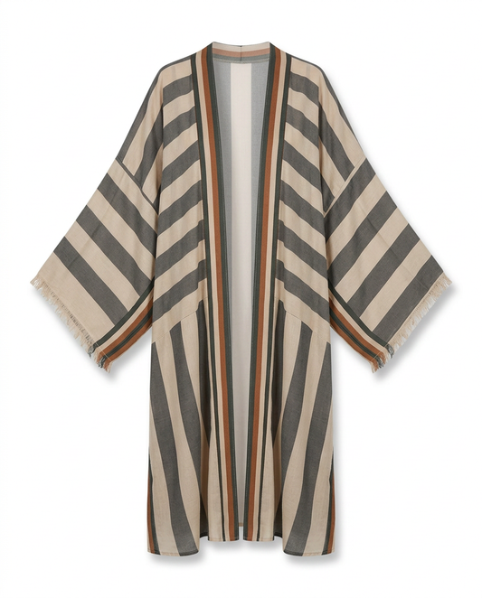 Free Spirit Striped Boho Kimono
