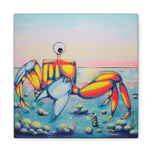 Cyclops Crab Original Canvas Art Print, Gift, Ocean Wall Art, Unique, Coastal Home Decor
