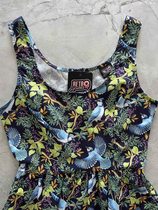 Birds Fit & Flare Dress