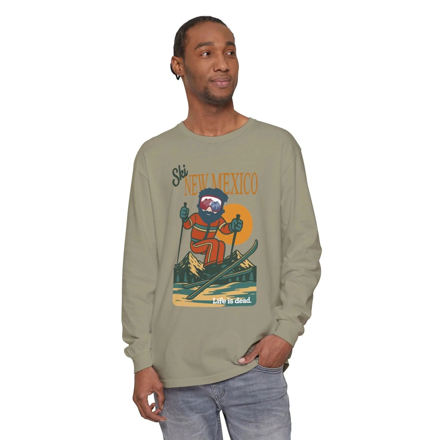 Ski New Mexico - Life is dead.® Mountain Collection Garment-Dyed Long Sleeve T-Shirt