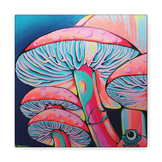 Trippy Mushrooms Canvas Print, Original Artist Design, Home Decor, Wall Art