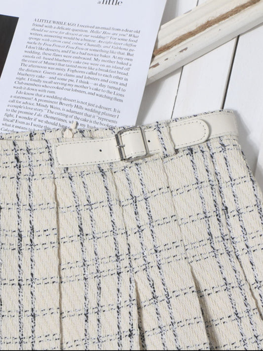 Pleated Plaid Mini Skirt