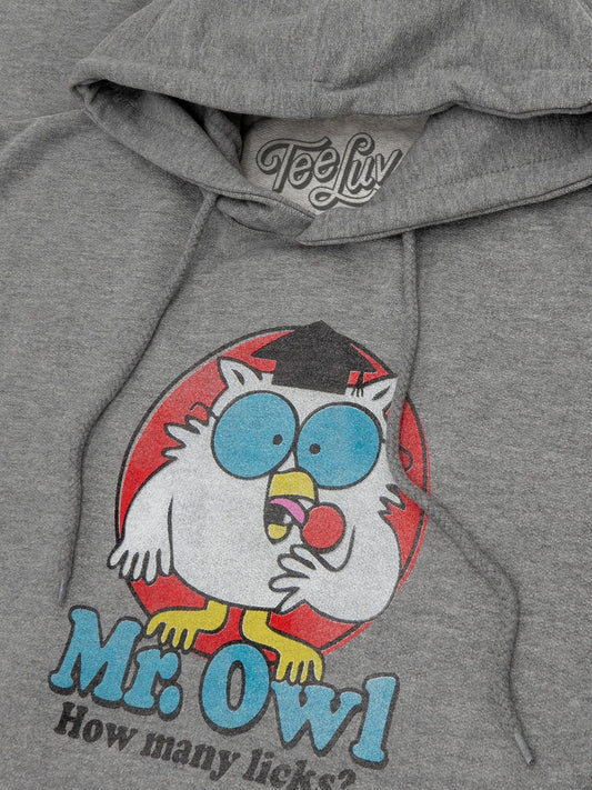 Mr. Owl Tootsie Pop How Many Licks Hooded Sweatshirt - Oxford Gray