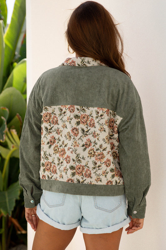 Evelyn Retro Floral Patchwork Shirt