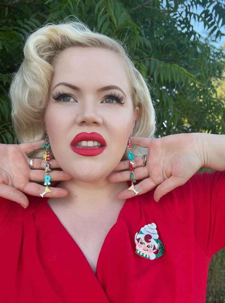 Jolly Jingler Elf Mug Brooch by Lipstick & Chrome