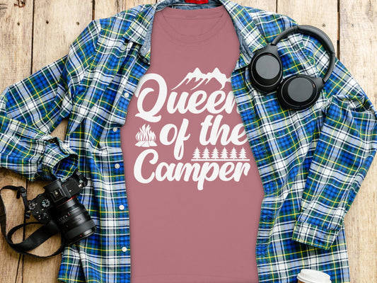 Queen of the Camper Great Outdoors Enthusiast Long Sleeve T-Shirt