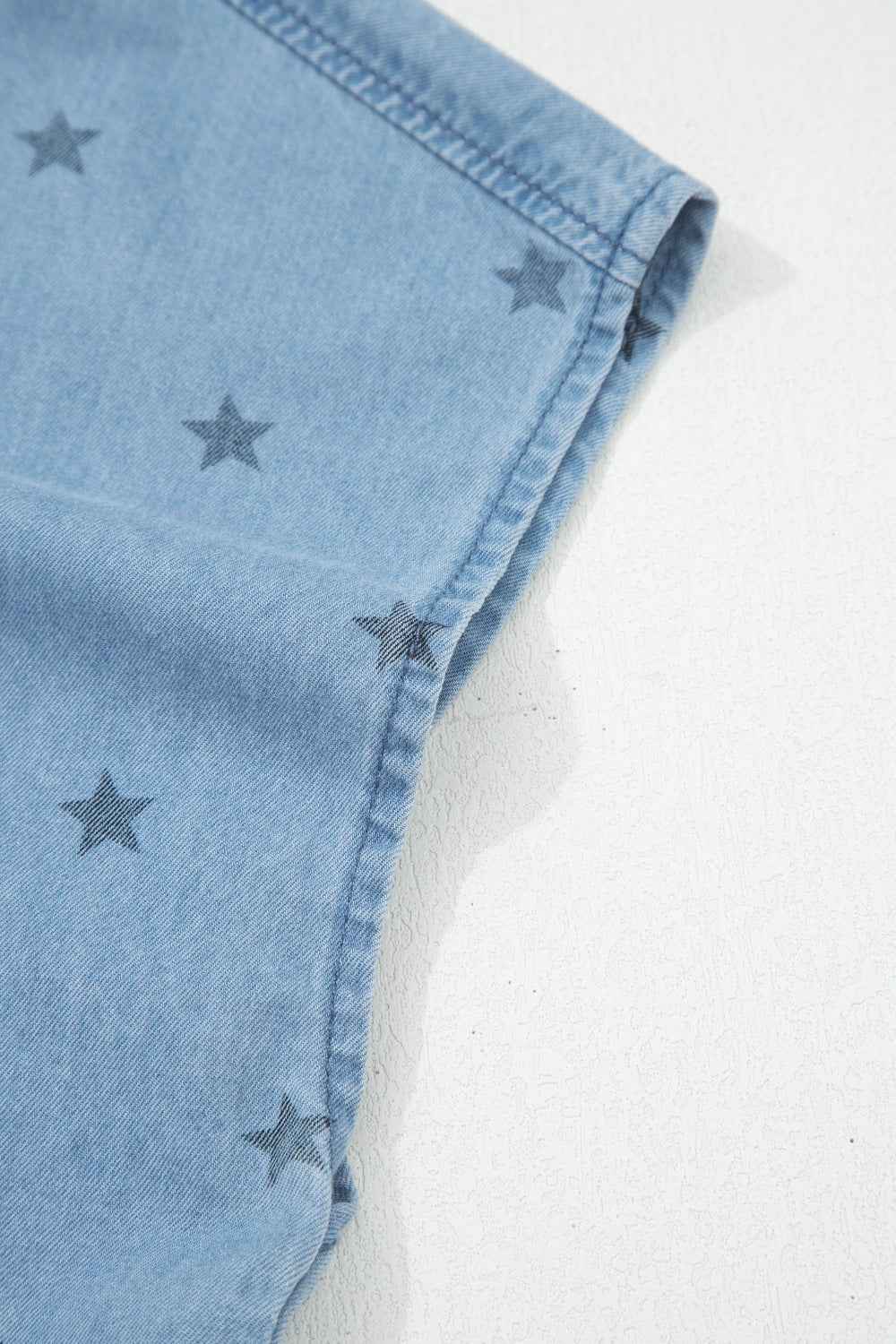 Double Chest Pocket Short Sleeve Denim Shirt