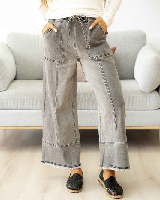 Beau Wide Leg Jeans - Gray Wash