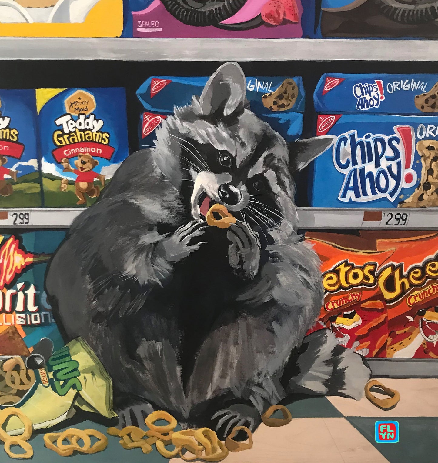 Clean-up Aisle 12 Raccoon Print 12x18