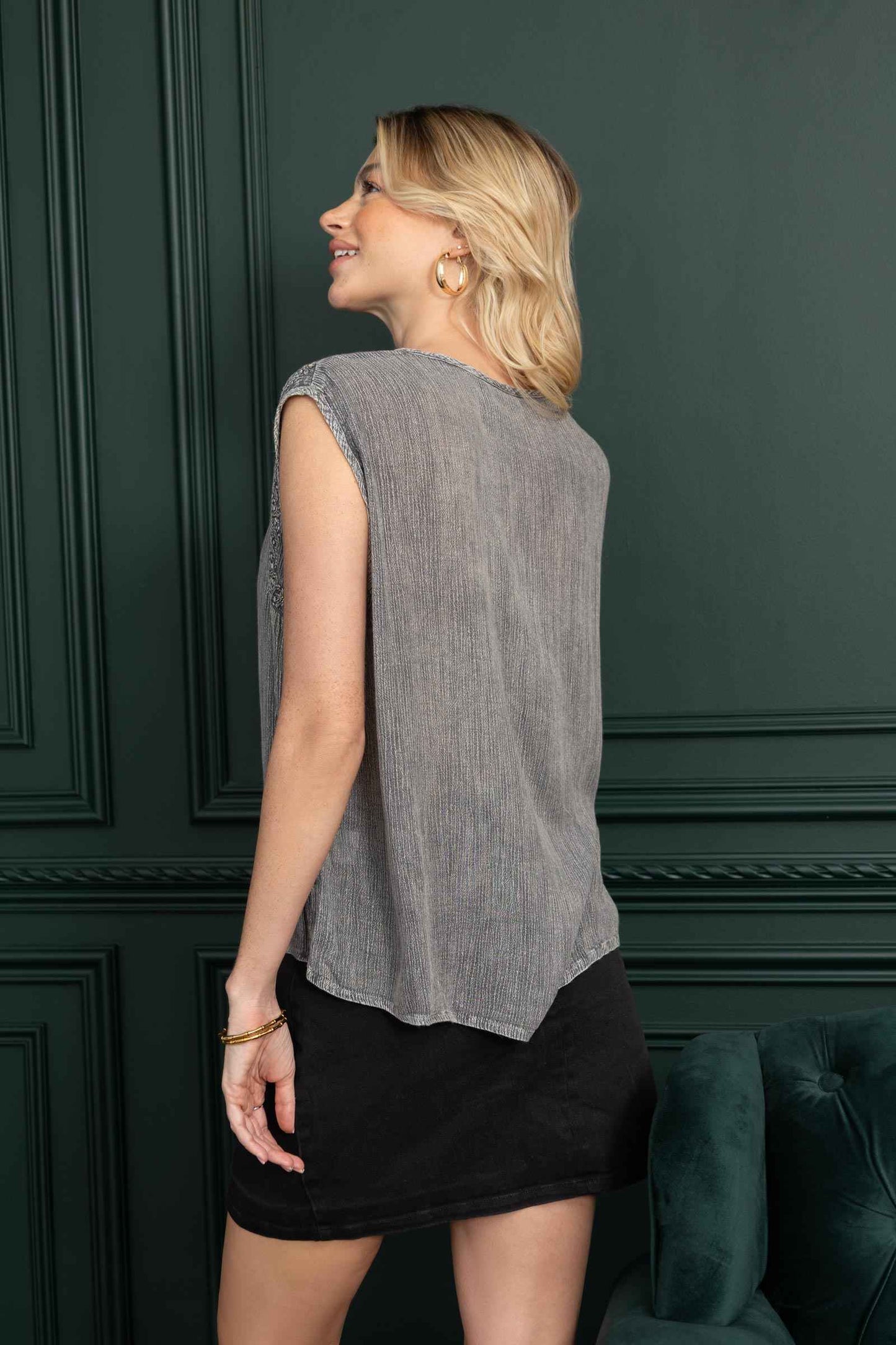 Bohera Arya Embroidered Washed Top