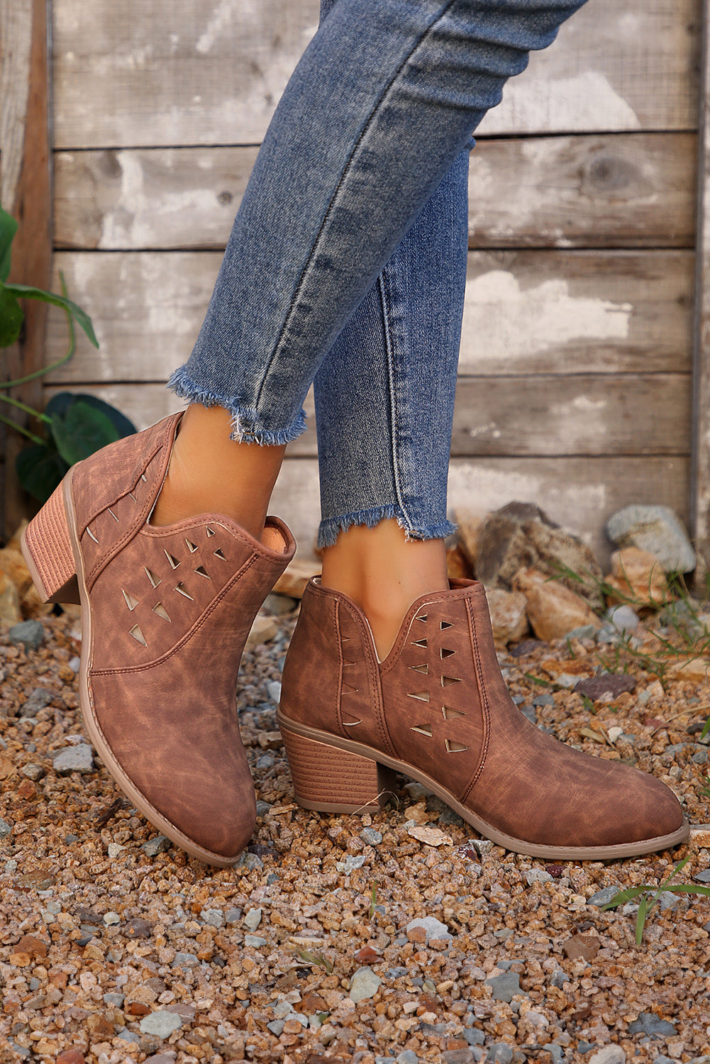 Quinn Cut Out Suede Ankle Boots