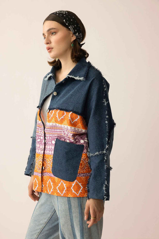 The Tessa Dune Shacket in Copper Denim