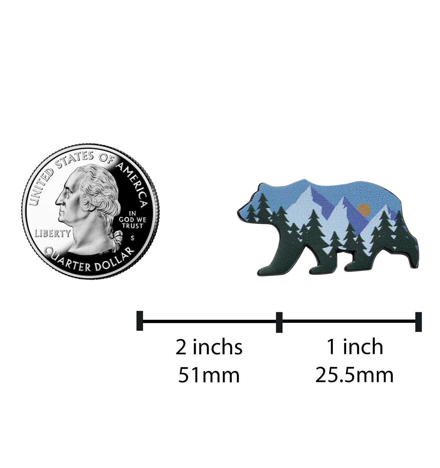 Mountain Bear Sunset Enamel Pin