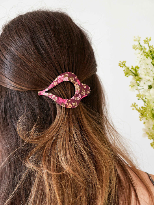 Cottage Rose Arc Hair Clip