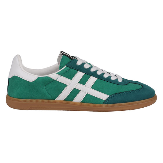 Women's Dakkah White Green Lace Up Sneaker