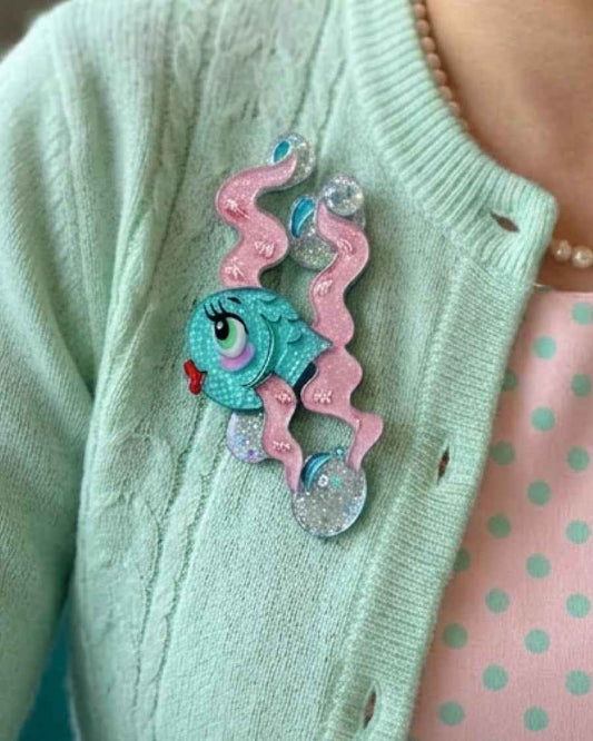 Fishy Kisses Brooch by Miss Fluff x Lipstick & Chrome