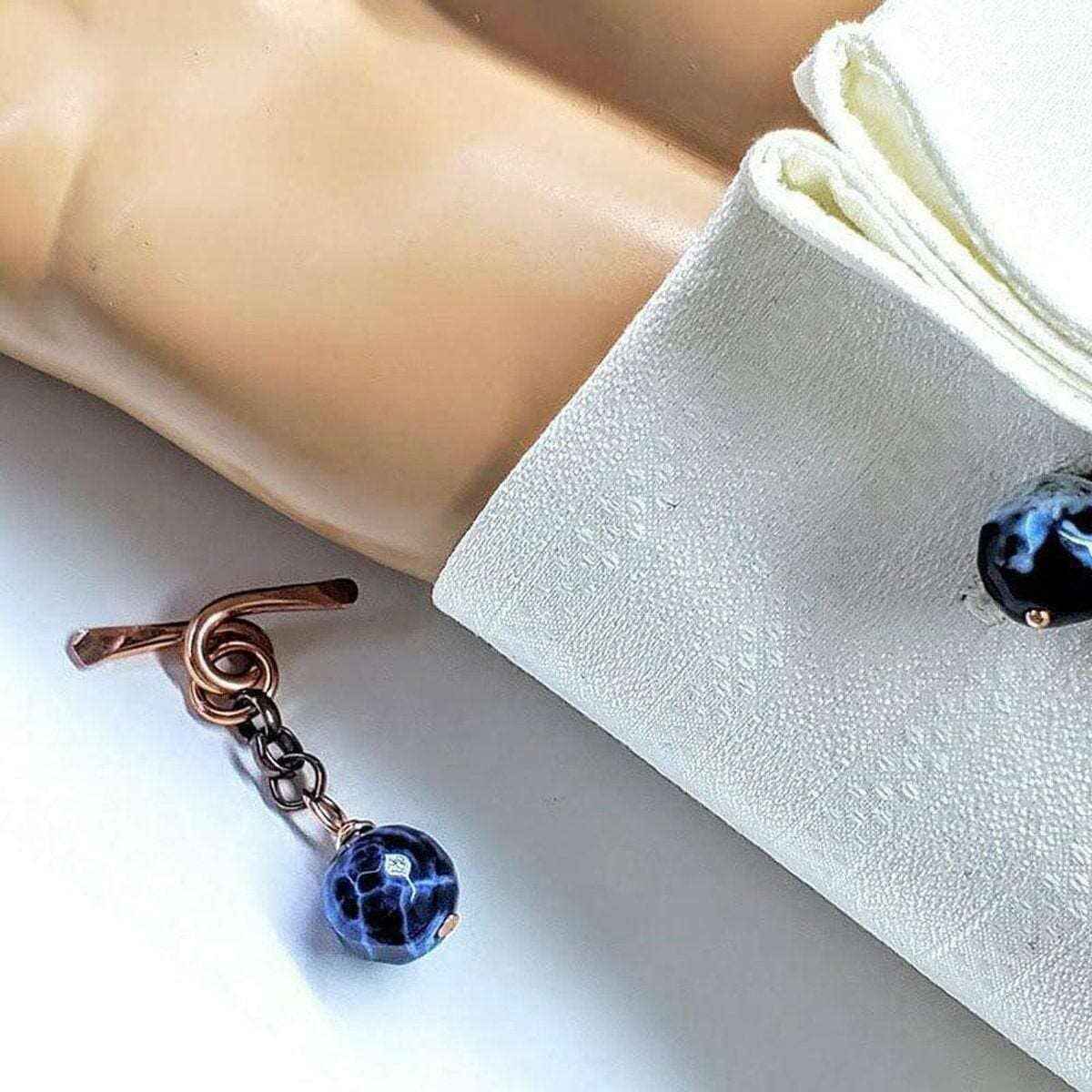 Hammered Copper Child Abuse Prevention Chain Cufflinks