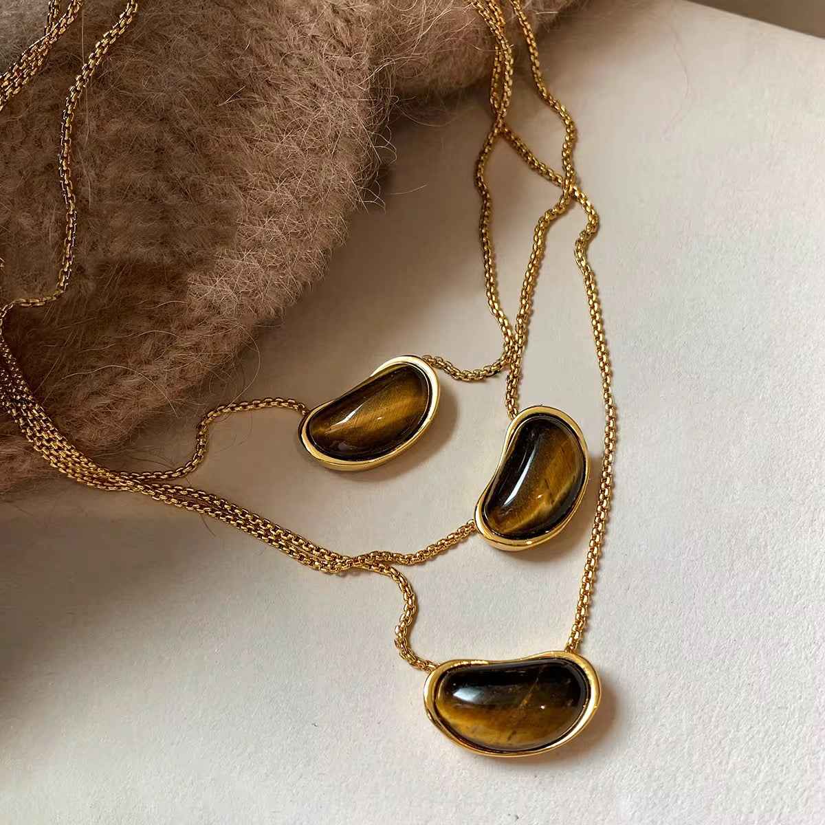 Angie Tiger Eye Pendant Necklace