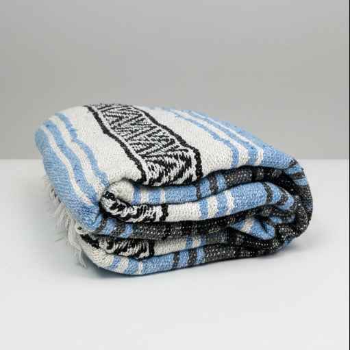 Light Blue Mexican Falsa Blanket | Bulk Savings