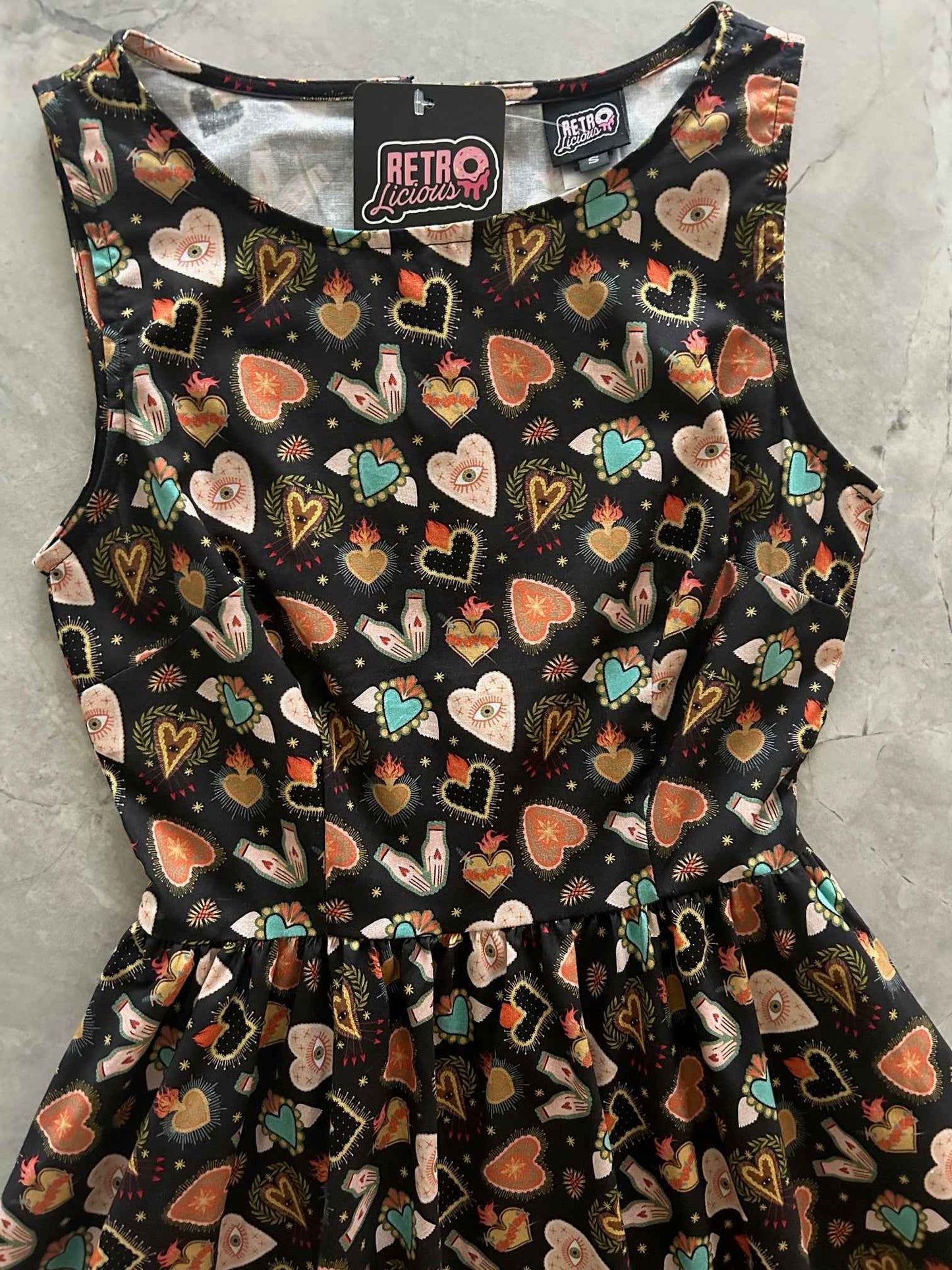 Flaming Hearts Midi Dress