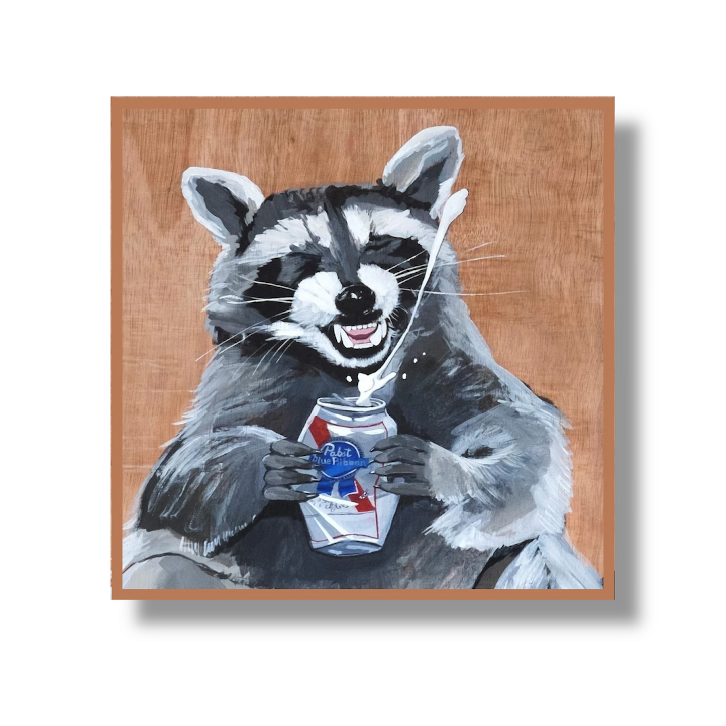 Beer Bandit Square Raccoon Sticker
