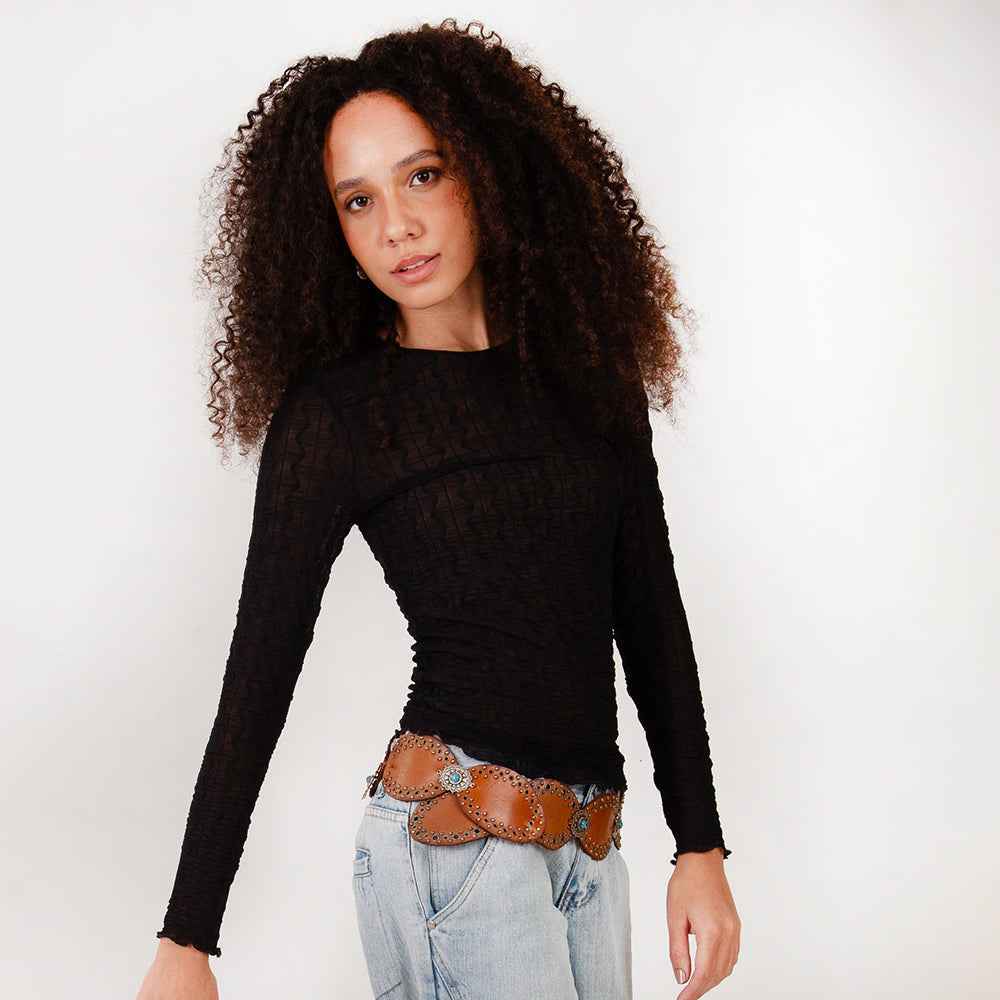 Loyal West Alta Buena Leather Belt In Calfskin