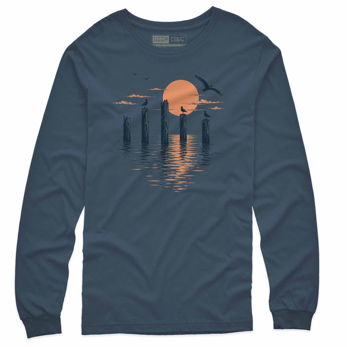 Serene Beach Pier Long Sleeve Tee