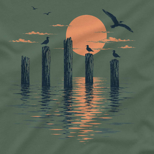 Serene Beach Pier Long Sleeve Tee