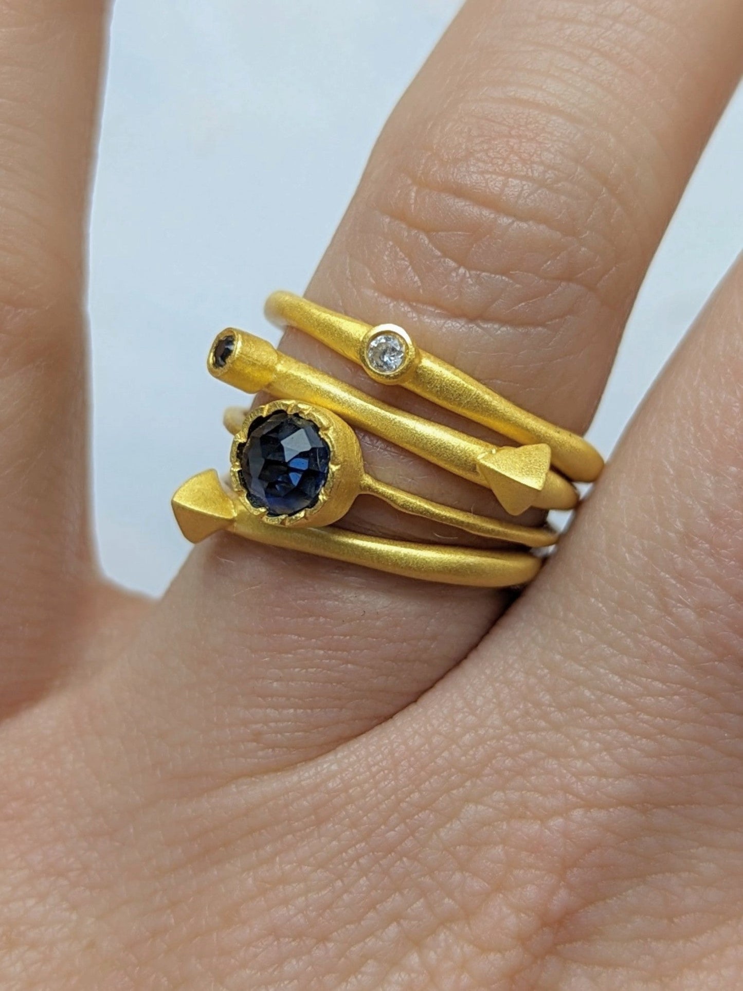 Triangle Stud Stacking Ring