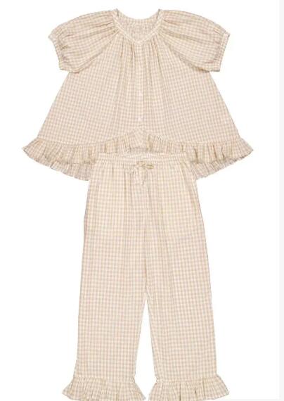 Gingham two piece lounge set