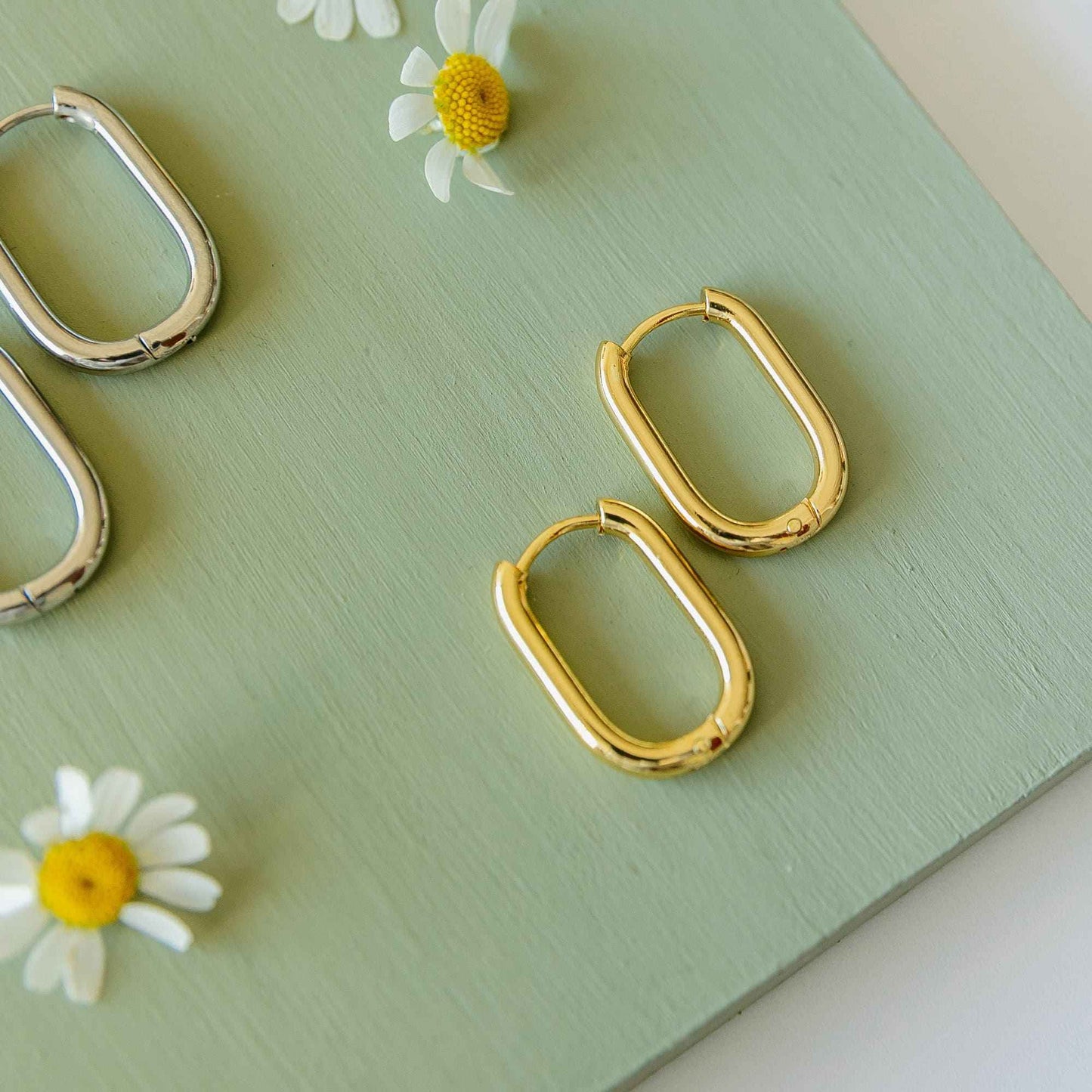 Rectangle Everyday Hoop Earrings