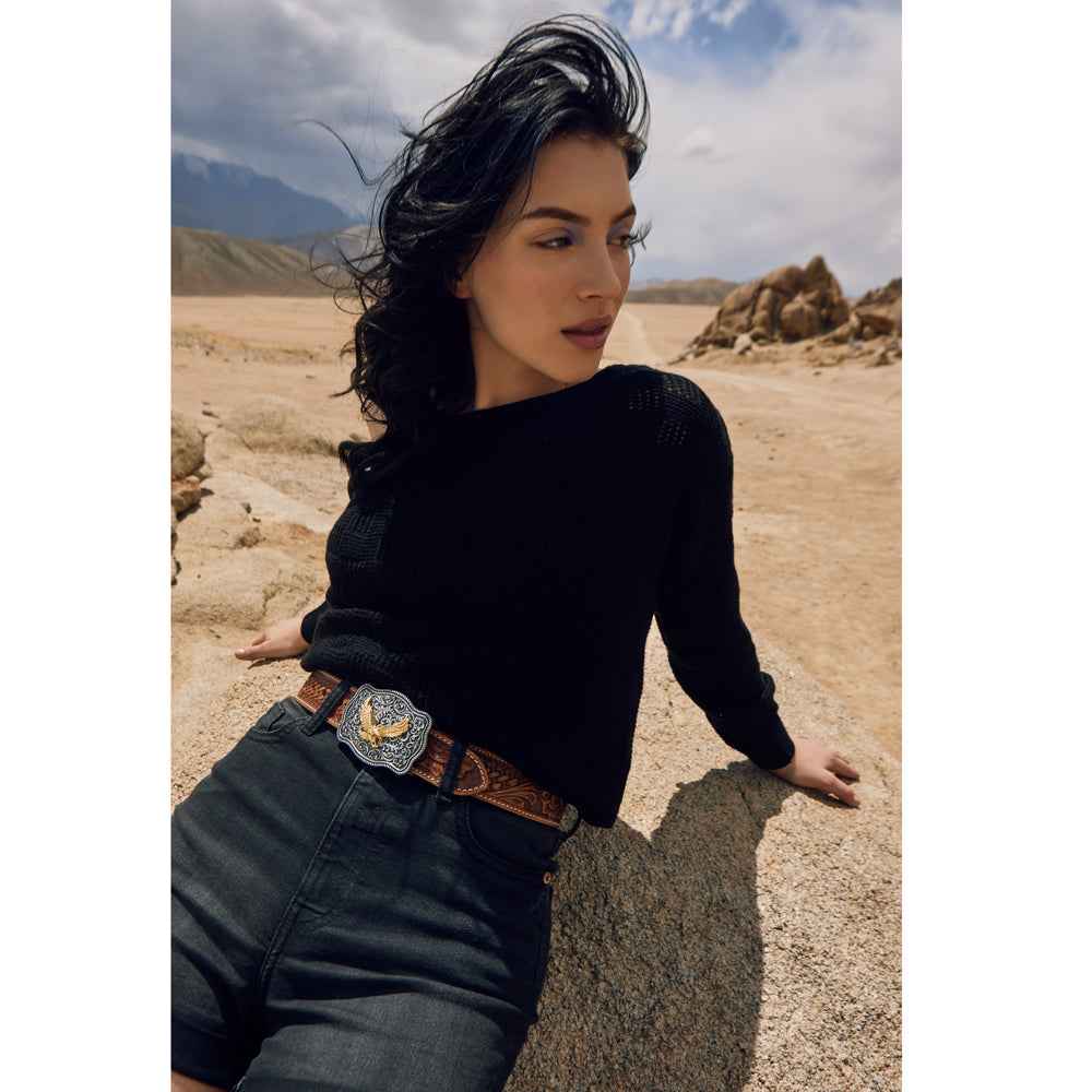 Vines Hand-Tooled Leather Women's Belt