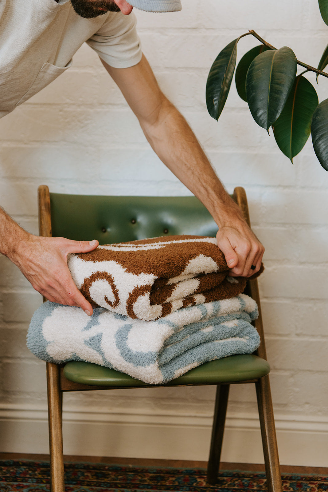 Lanai Plush Throw - Slate Blue