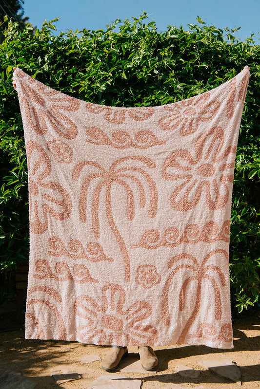 Hanalei Plush Throw - Island Blush