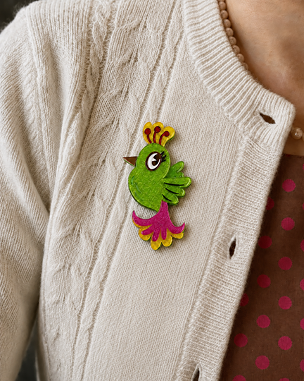 Tiki Tweetie Brooch by Miss Fluff x Lipstick & Chrome