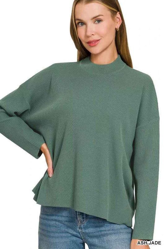 Ash Jade Ribbed Viscose Sweater Top & Pants Set by Zenana