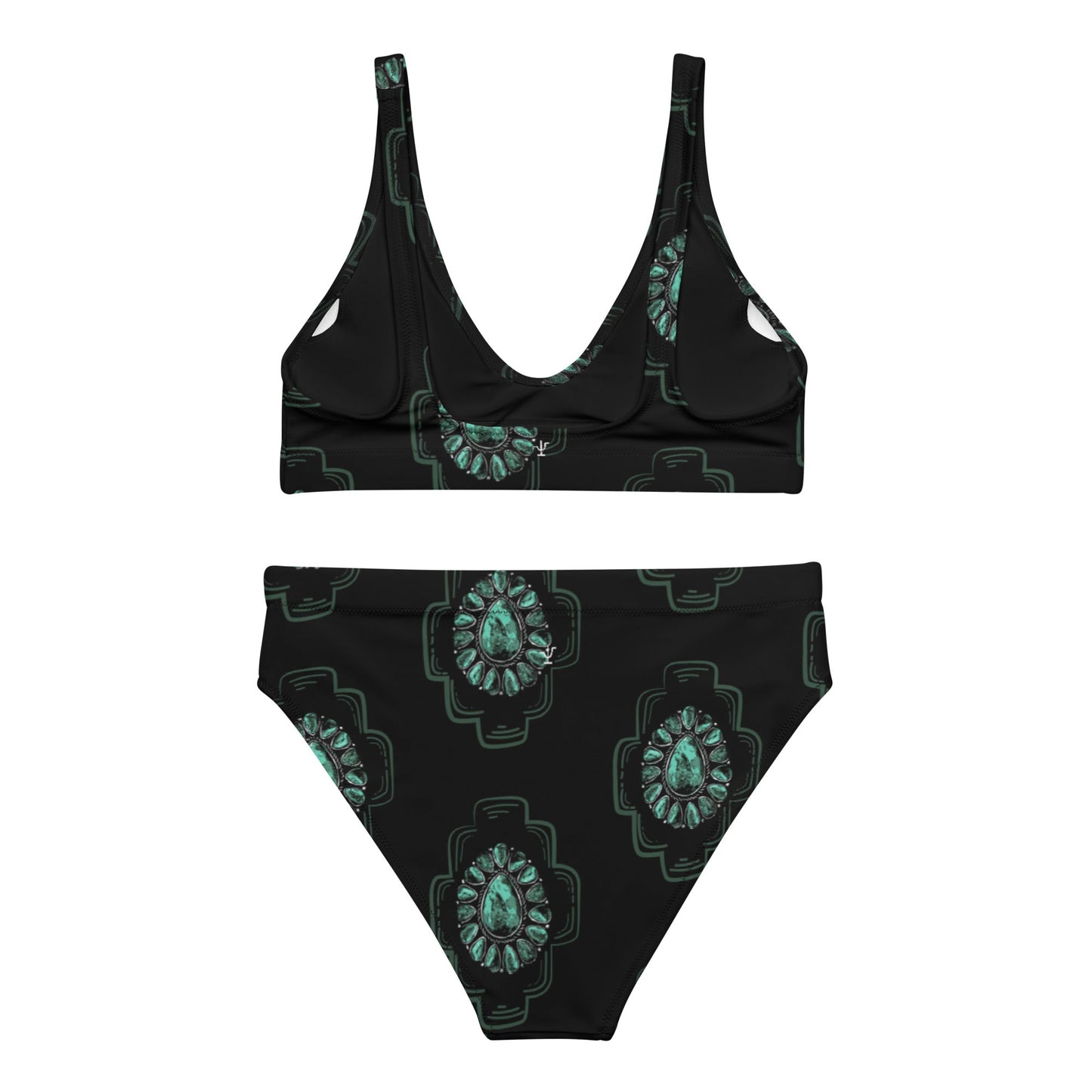 Turquoise Night high-waisted bikini